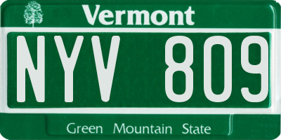 VT license plate NYV809