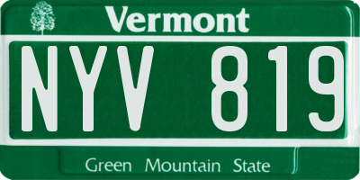 VT license plate NYV819
