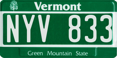 VT license plate NYV833