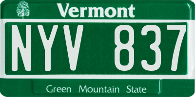 VT license plate NYV837
