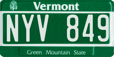 VT license plate NYV849