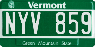 VT license plate NYV859