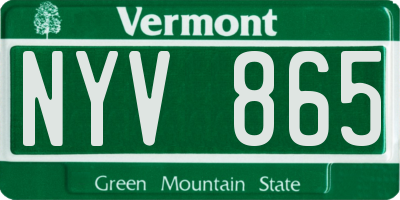VT license plate NYV865
