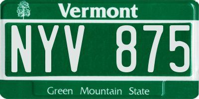 VT license plate NYV875