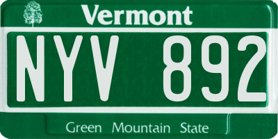 VT license plate NYV892