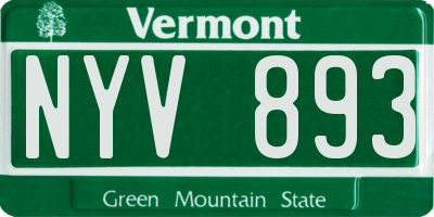 VT license plate NYV893