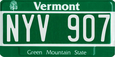 VT license plate NYV907