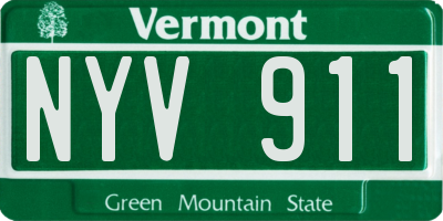 VT license plate NYV911