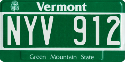VT license plate NYV912