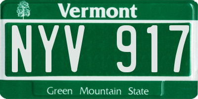 VT license plate NYV917