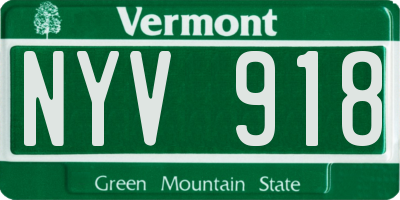 VT license plate NYV918