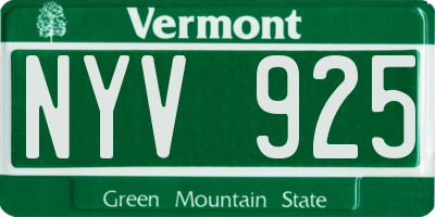 VT license plate NYV925