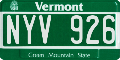 VT license plate NYV926