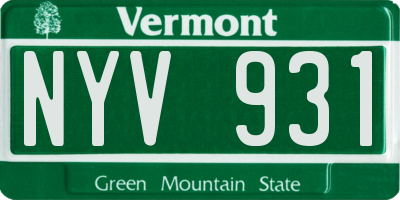 VT license plate NYV931