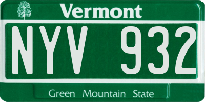 VT license plate NYV932