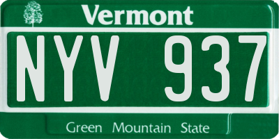 VT license plate NYV937