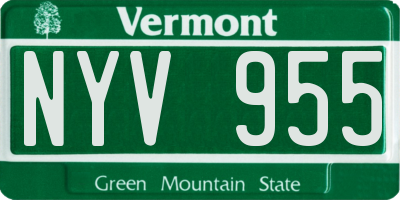 VT license plate NYV955