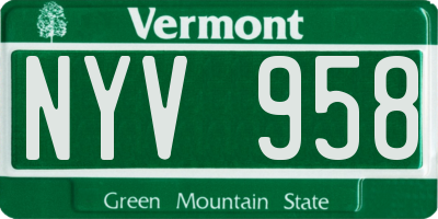 VT license plate NYV958