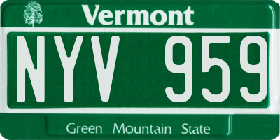 VT license plate NYV959