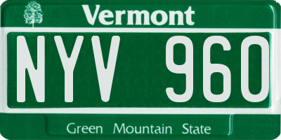 VT license plate NYV960