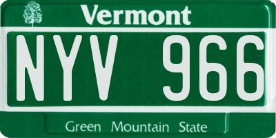 VT license plate NYV966