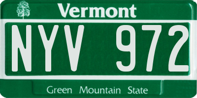 VT license plate NYV972