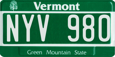 VT license plate NYV980