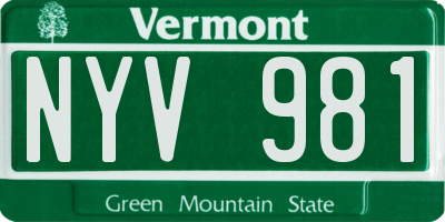 VT license plate NYV981