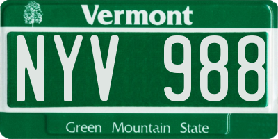 VT license plate NYV988