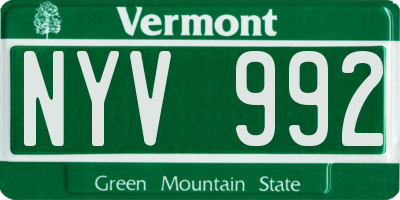VT license plate NYV992