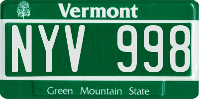 VT license plate NYV998