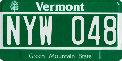 VT license plate NYW048