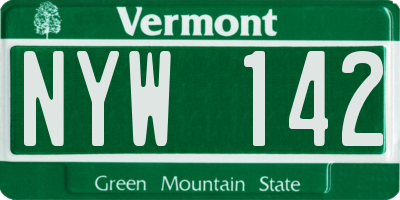 VT license plate NYW142