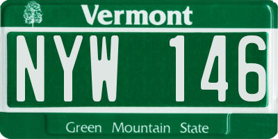 VT license plate NYW146