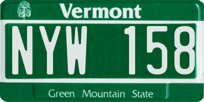 VT license plate NYW158
