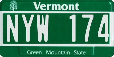 VT license plate NYW174