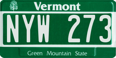 VT license plate NYW273