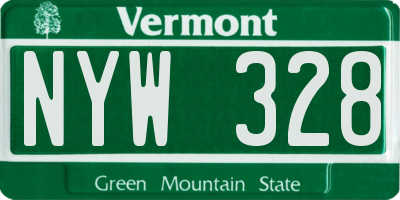 VT license plate NYW328