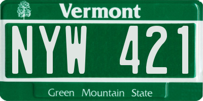 VT license plate NYW421