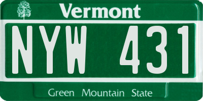 VT license plate NYW431