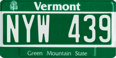 VT license plate NYW439