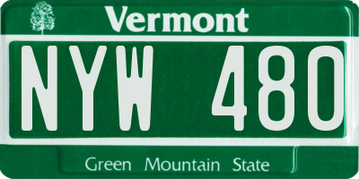 VT license plate NYW480
