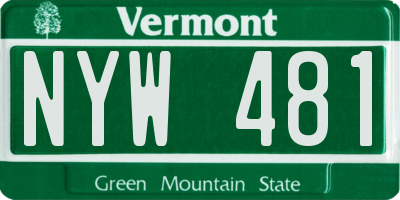 VT license plate NYW481