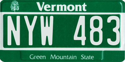 VT license plate NYW483