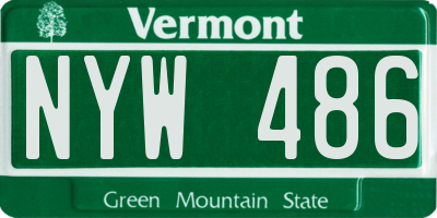 VT license plate NYW486