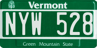 VT license plate NYW528