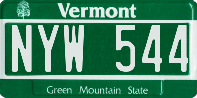 VT license plate NYW544