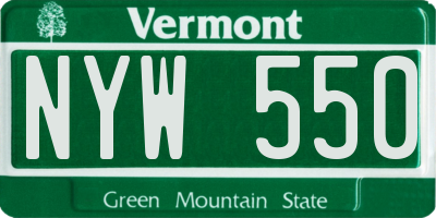 VT license plate NYW550