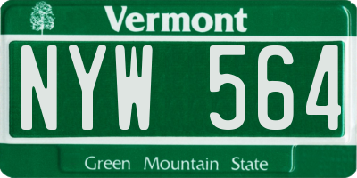 VT license plate NYW564