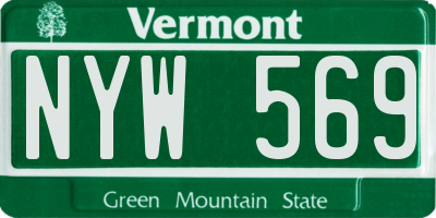 VT license plate NYW569